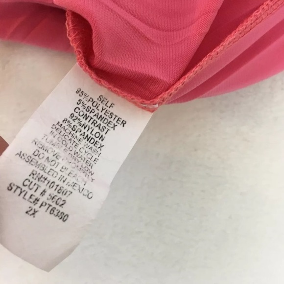 SOLD Espresso Lace Pleated Liquid Knit Top 2X - Picture 4 of 8